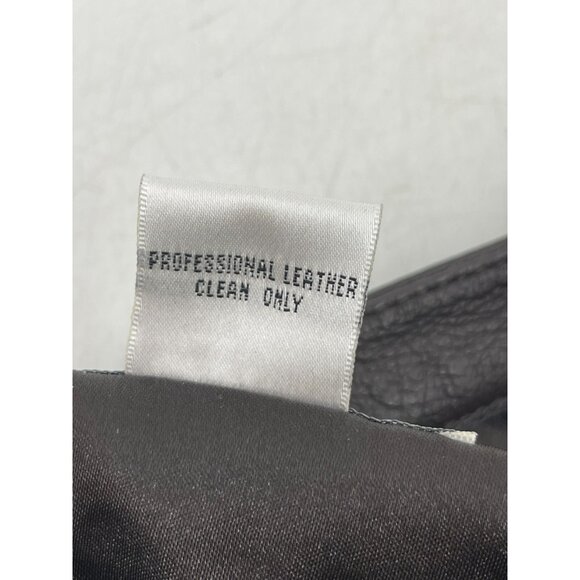 Vintage Clio Women's Brown Lined Leather Midi Pencil Skirt Y2K Size 12 - Picture 11 of 16